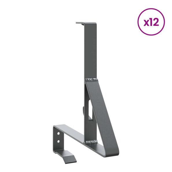 vidaXL Podpora strážcu snehu 12 pcs Antracit 29,5 x 3 x 34,5 cm Oceľ – Obrázok 3