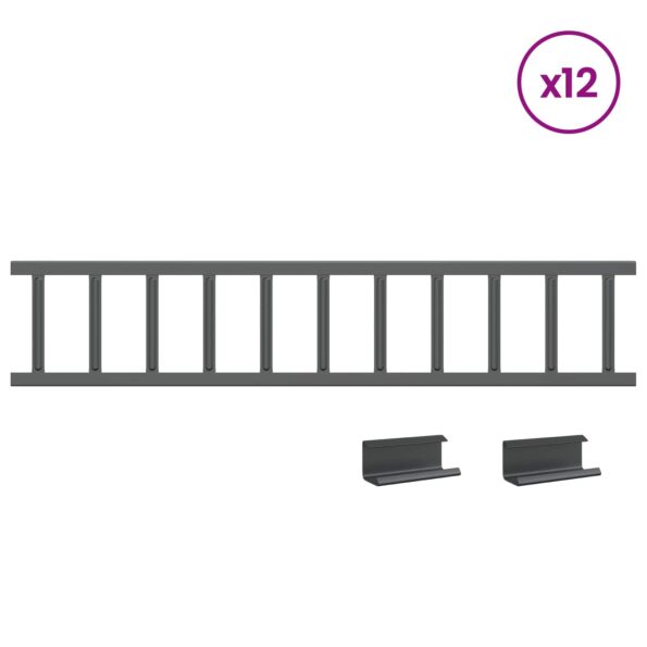 vidaXL Strážca snehu na streche Antracit 1200 x 2,5 x 20 cm Oceľ – Obrázok 3
