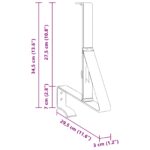 vidaXL Podpora strážcu snehu Červená 29,5 x 3 x 34,5 cm Oceľ – Obrázok 8