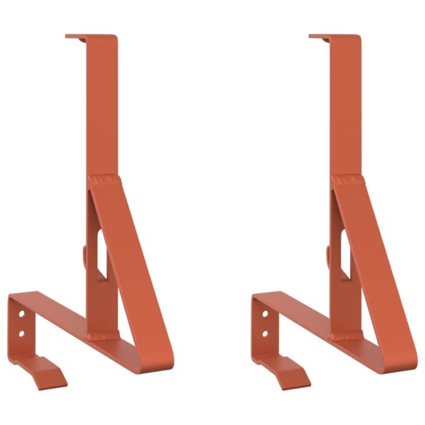 vidaXL Podpora strážcu snehu 2 pcs Červená 29,5 x 3 x 34,5 cm Oceľ – Obrázok 2