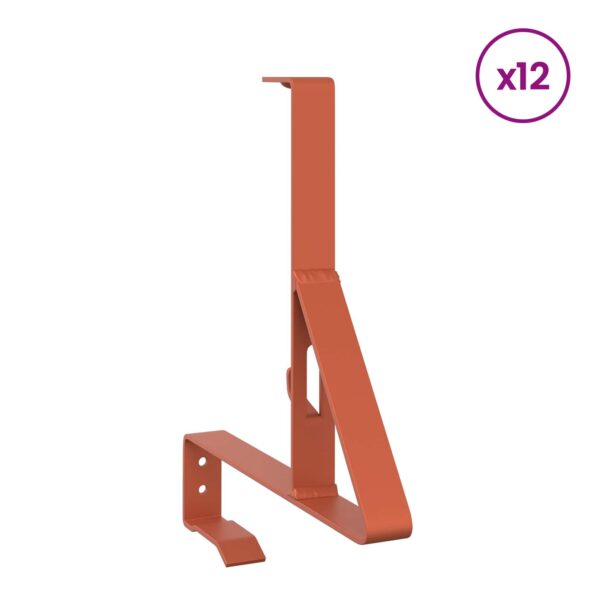 vidaXL Podpora strážcu snehu 12 pcs Červená 29,5 x 3 x 34,5 cm Oceľ – Obrázok 3