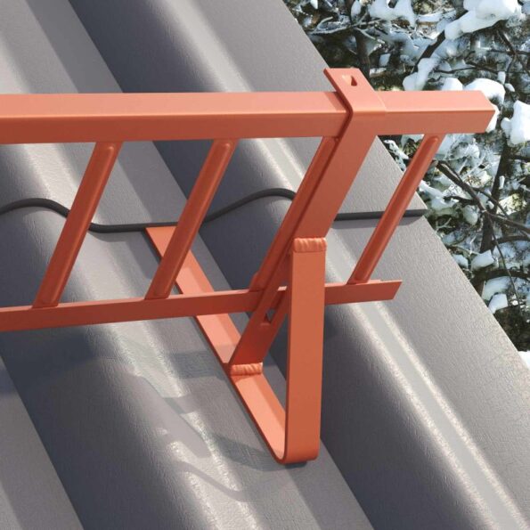 vidaXL Strážca snehu na streche Červená 100 x 29,5 x 34,5 cm Oceľ – Obrázok 3
