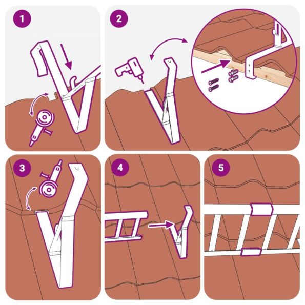 vidaXL Strážca snehu na streche Červená 800 x 29,5 x 34,5 cm Oceľ – Obrázok 13