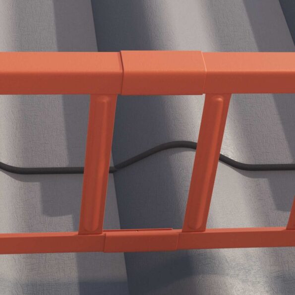 vidaXL Strážca snehu na streche Červená 100 x 2,5 x 20 cm Oceľ – Obrázok 3