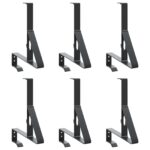 vidaXL Podpora strážcu snehu 6 pcs Čierna 29,5 x 3 x 34,5 cm Oceľ – Obrázok 2