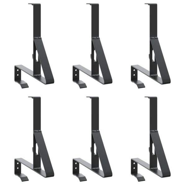 vidaXL Podpora strážcu snehu 6 pcs Čierna 29,5 x 3 x 34,5 cm Oceľ – Obrázok 2