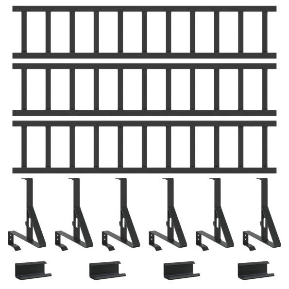 vidaXL Strážca snehu na streche Čierna 300 x 29,5 x 34,5 cm Oceľ – Obrázok 2