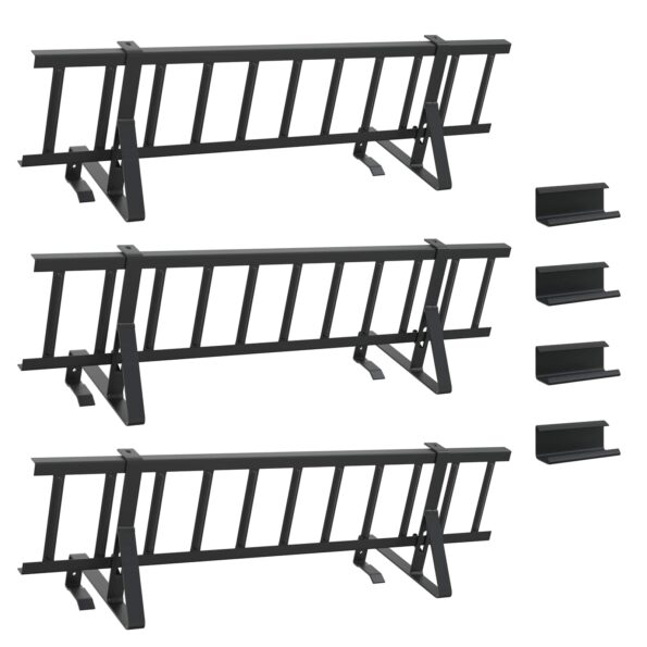 vidaXL Strážca snehu na streche Čierna 300 x 29,5 x 34,5 cm Oceľ – Obrázok 4