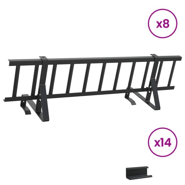 vidaXL Strážca snehu na streche Čierna 800 x 29,5 x 34,5 cm Oceľ – Obrázok 3