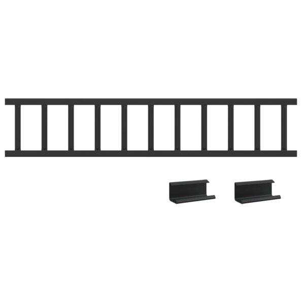 vidaXL Strážca snehu na streche Čierna 100 x 2,5 x 20 cm Oceľ – Obrázok 2