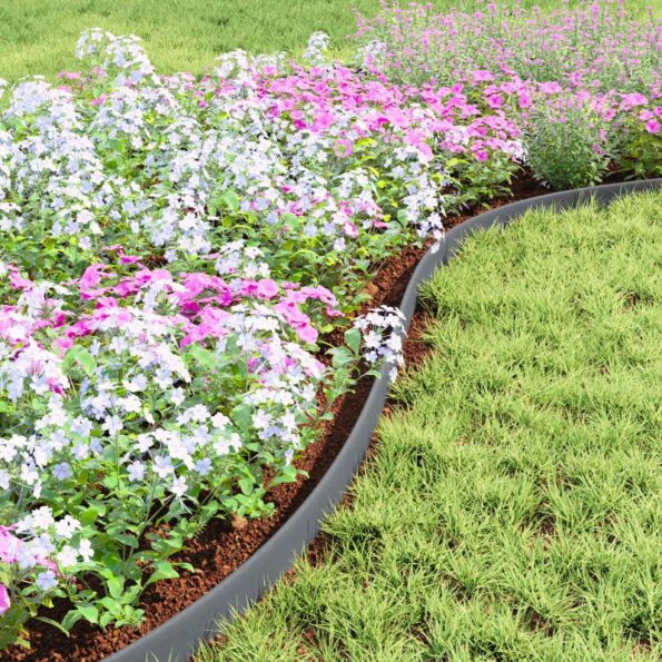 vidaXL Obrubníky trávnika Sivá 2000 x 4 x 5 cm Plast – Obrázok 4