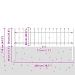 vidaXL Hrotová brána Čierna 200 x 130 cm – Obrázok 7