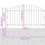 vidaXL Hrotová brána Čierna 200 x 150 cm – Obrázok 7
