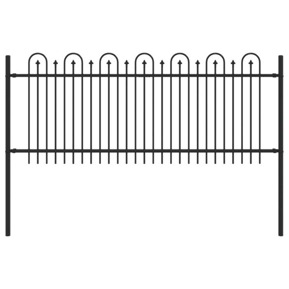 vidaXL Oblúkový plot s hrotmi Čierna 200 x 130 cm – Obrázok 2