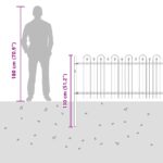 vidaXL Oblúkový plot s hrotmi Čierna 200 x 130 cm – Obrázok 8