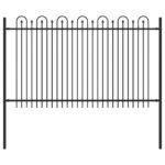 vidaXL Oblúkový plot s hrotmi Čierna 200 x 130 cm – Obrázok 2