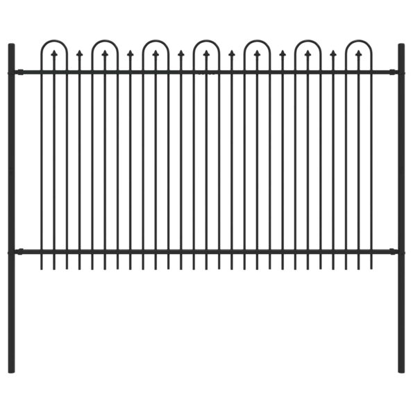 vidaXL Oblúkový plot s hrotmi Čierna 200 x 130 cm – Obrázok 2