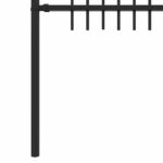 vidaXL Oblúkový plot s hrotmi Čierna 200 x 130 cm – Obrázok 6