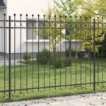 vidaXL Kruhový plot Čierna 200 x 200 cm