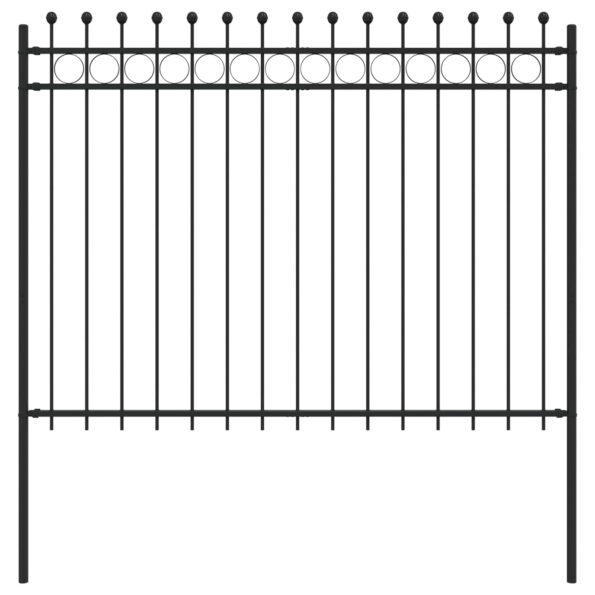 vidaXL Kruhový plot Čierna 200 x 200 cm – Obrázok 2