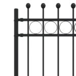 vidaXL Kruhový plot Čierna 200 x 200 cm – Obrázok 5