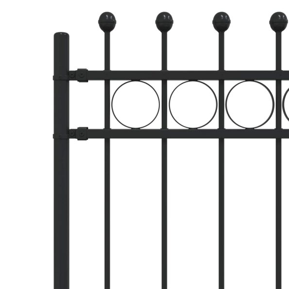 vidaXL Kruhový plot Čierna 200 x 200 cm – Obrázok 5