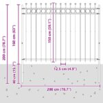 vidaXL Kruhový plot Čierna 200 x 200 cm – Obrázok 7