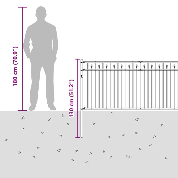 vidaXL Plot s hrotmi Čierna 200 x 130 cm – Obrázok 8
