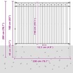 vidaXL Plot s hrotmi Čierna 200 x 200 cm – Obrázok 7