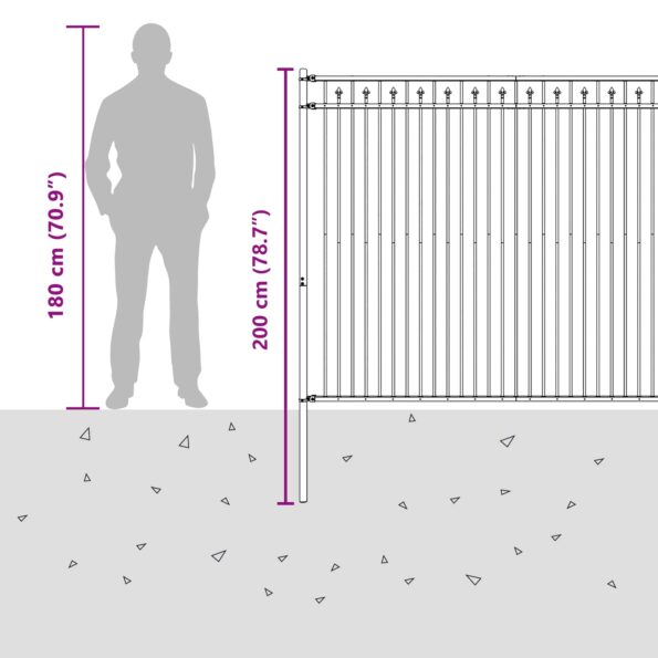 vidaXL Plot s hrotmi Čierna 200 x 200 cm – Obrázok 8