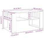 vidaXL Konferenčný stolík Dymová dub 92 x 49,5 x 45 cm – Obrázok 10