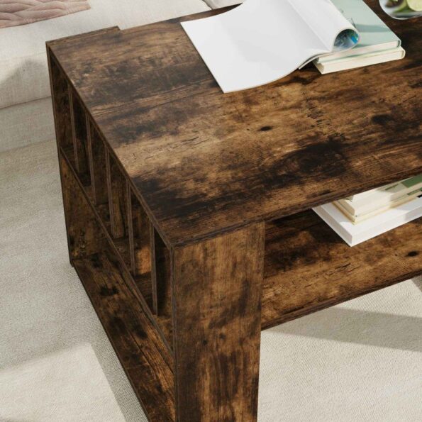vidaXL Konferenčný stolík Dymová dub 66 x 49,5 x 45 cm – Obrázok 4