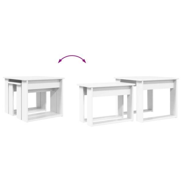 vidaXL Súprava na kávový stolík 2 pcs Biela Kompozitné drevo – Obrázok 12