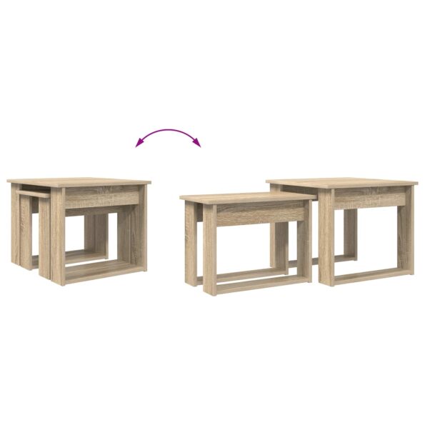 vidaXL Súprava na kávový stolík 2 pcs Sonoma dub Kompozitné drevo – Obrázok 12