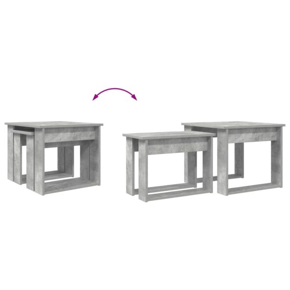 vidaXL Súprava na kávový stolík 2 pcs Betónová šedá Kompozitné drevo – Obrázok 12
