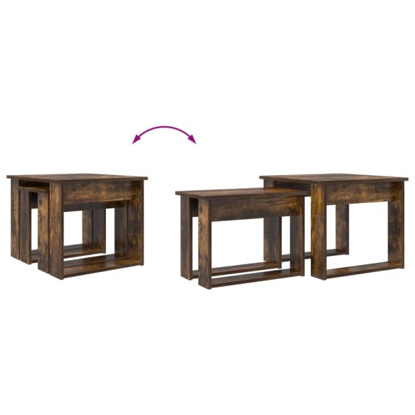 vidaXL Súprava na kávový stolík 2 pcs Dymová dub Kompozitné drevo – Obrázok 12