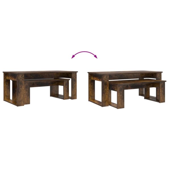 vidaXL Súprava na kávový stolík 2 pcs Dymová dub Kompozitné drevo – Obrázok 12