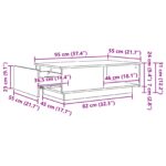 vidaXL Konferenčný stolík Čierny dub 95 x 55 x 31 cm Kompozitné drevo – Obrázok 12