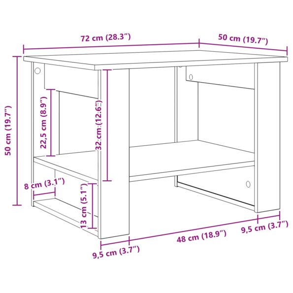 vidaXL Konferenčný stolík Čierny dub 72 x 50 x 50 cm Kompozitné drevo – Obrázok 10