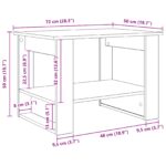 vidaXL Konferenčný stolík Remeselný dub 72 x 50 x 50 cm – Obrázok 10