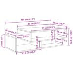 vidaXL Konferenčný stolík Dymová dub 105 x 50 x 32,5 cm – Obrázok 10