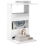 vidaXL Bočný stôl Biela 40 x 35 x 60,5 cm Kompozitné drevo – Obrázok 3