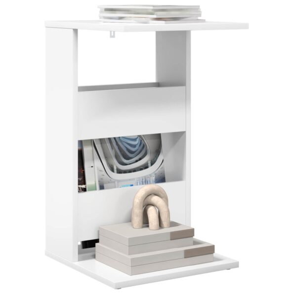 vidaXL Bočný stôl Biela 40 x 35 x 60,5 cm Kompozitné drevo – Obrázok 3