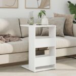 vidaXL Bočný stôl Biela 40 x 35 x 60,5 cm Kompozitné drevo – Obrázok 4