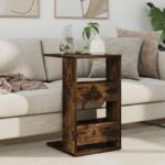 vidaXL Bočný stôl Dymová dub 40 x 35 x 60,5 cm Kompozitné drevo – Obrázok 4