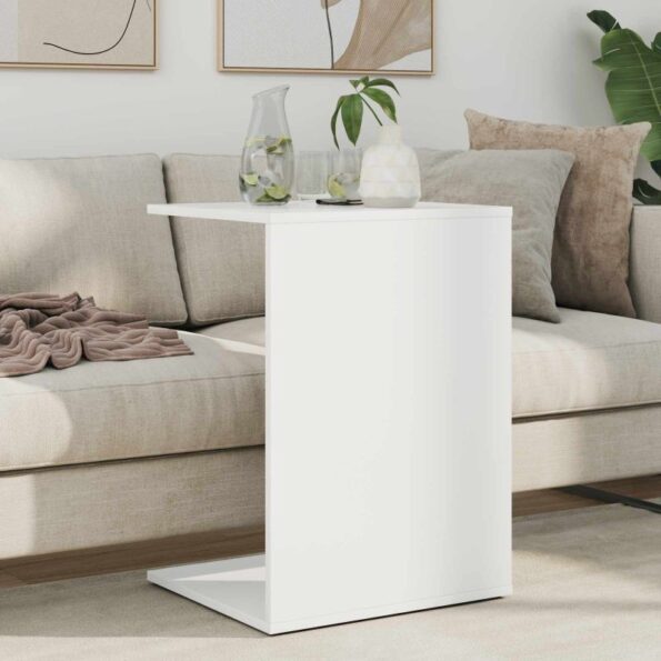 vidaXL Bočný stôl Biela 45 x 40 x 62,5 cm Kompozitné drevo – Obrázok 4