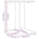vidaXL Bočný stôl Dymová dub 45 x 40 x 62,5 cm Kompozitné drevo – Obrázok 12
