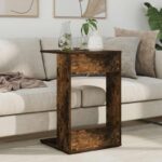 vidaXL Bočný stôl Dymová dub 40 x 38 x 62,5 cm Kompozitné drevo – Obrázok 4