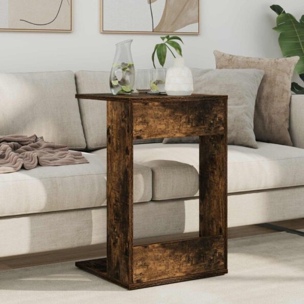 vidaXL Bočný stôl Dymová dub 40 x 38 x 62,5 cm Kompozitné drevo – Obrázok 4