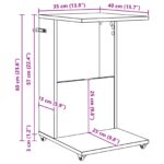 vidaXL Bočný stôl Dymová dub 40 x 35 x 60 cm Kompozitné drevo – Obrázok 11